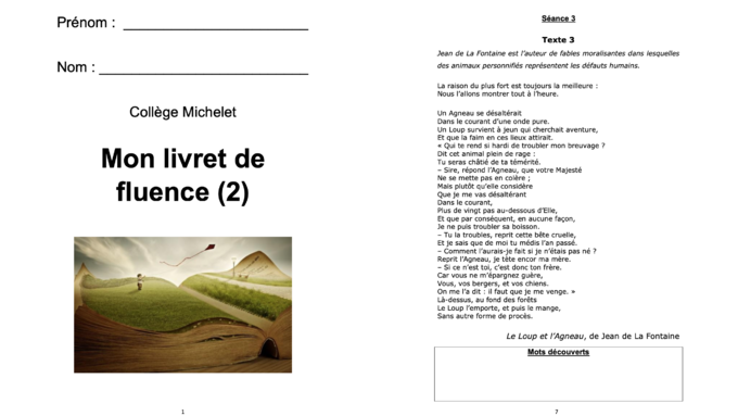 Livret de fluence